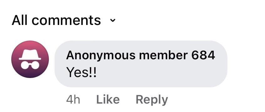 anonymer Kommentar auf Facebook