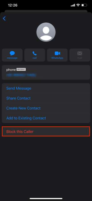 blockieren einer Telefonnummer auf dem iphone