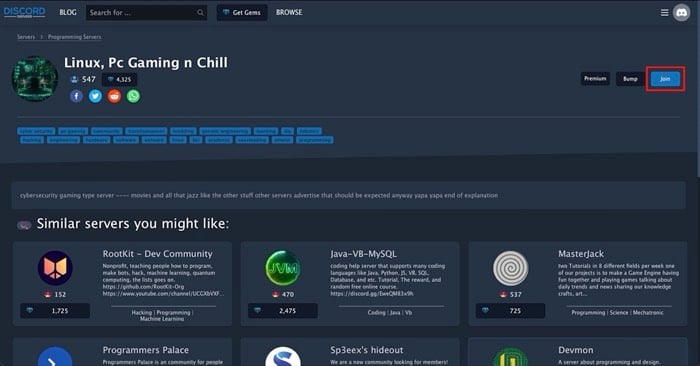 trouver des serveurs discord à rejoindre sur discordservers