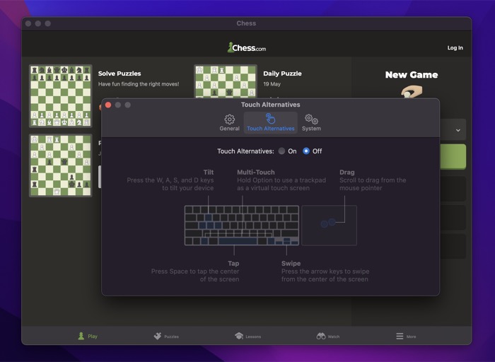 alternatives tactiles de l'application ios sur mac