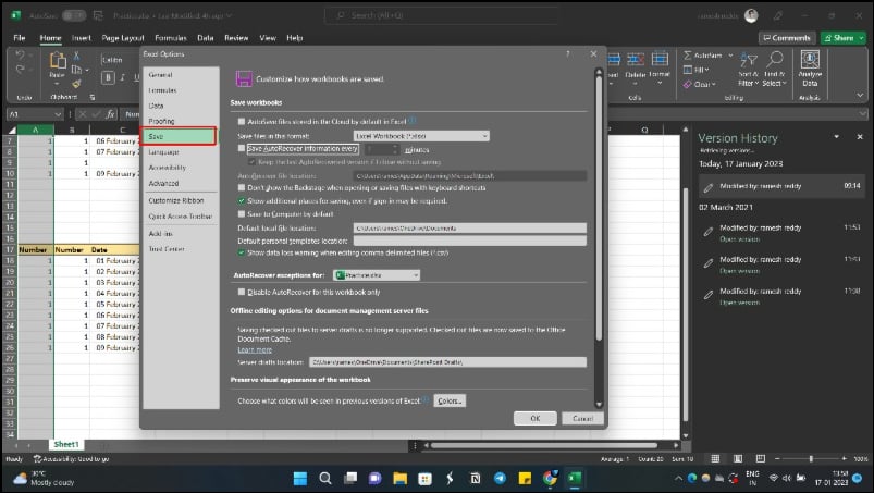 imagem mostrando opções de salvar do excel