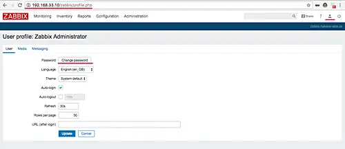 Cambia password amministratore predefinita