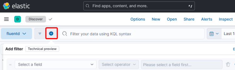Kibana Popup Filter hinzufügen