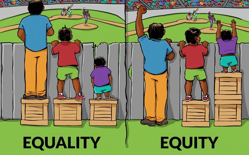 uguaglianza vs equità nell'istruzione
