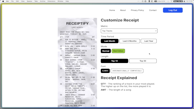 receiptify