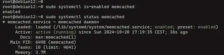 Memcachedサービスの確認