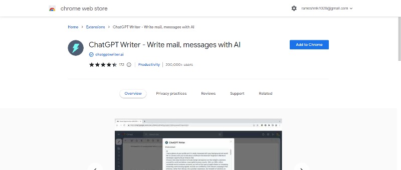 chatgpt-writer google chrome extension