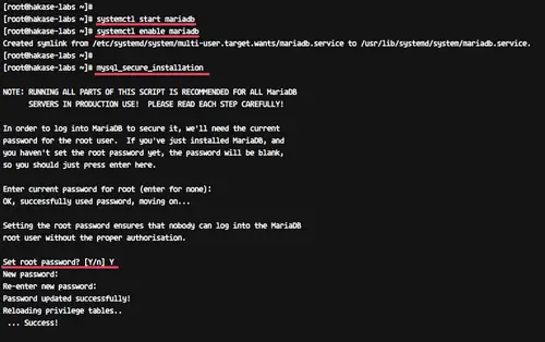 Installa MariaDB