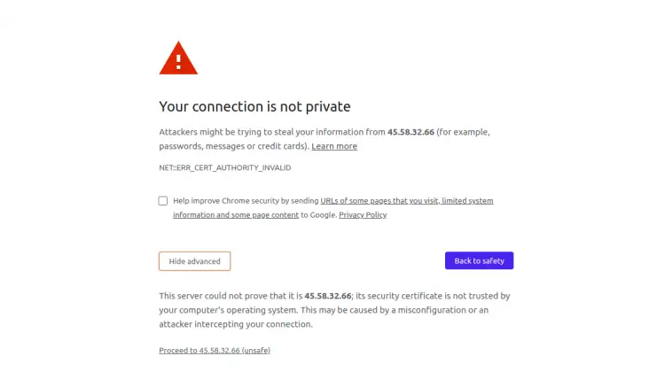 ポート10000でWebminに接続