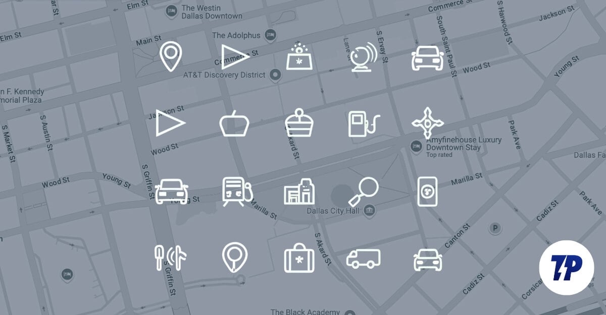 que signifient les symboles et icônes dans google maps