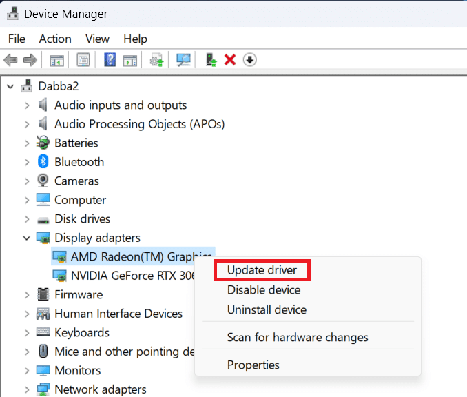seleziona un dispositivo per aggiornare i suoi driver