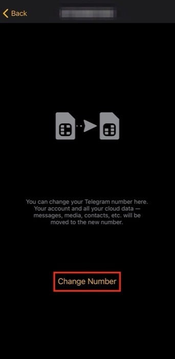 change phone number on telegram