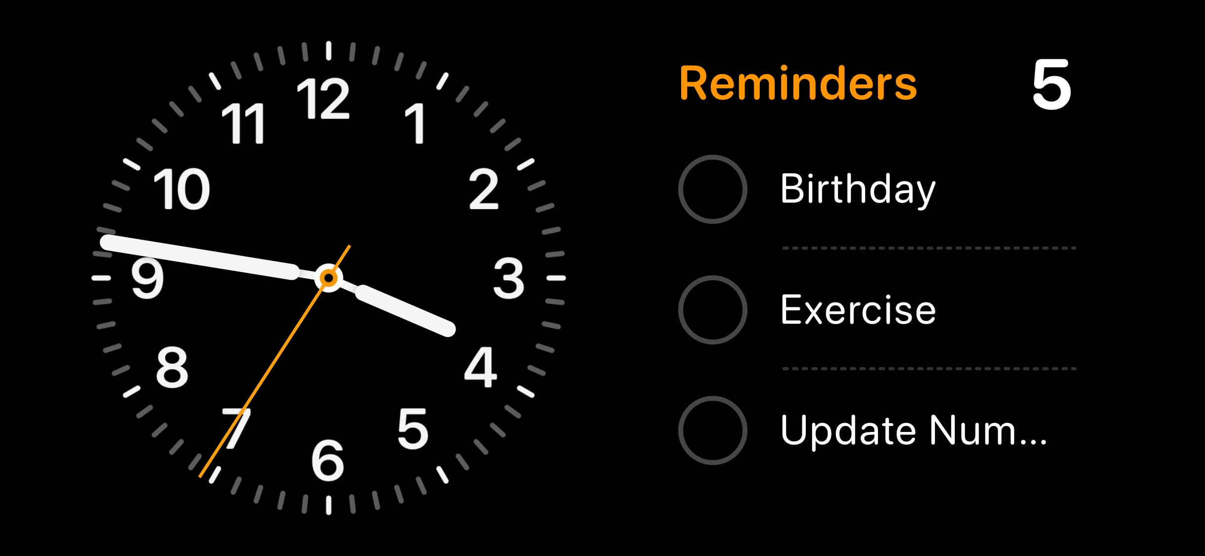widgets modo standby