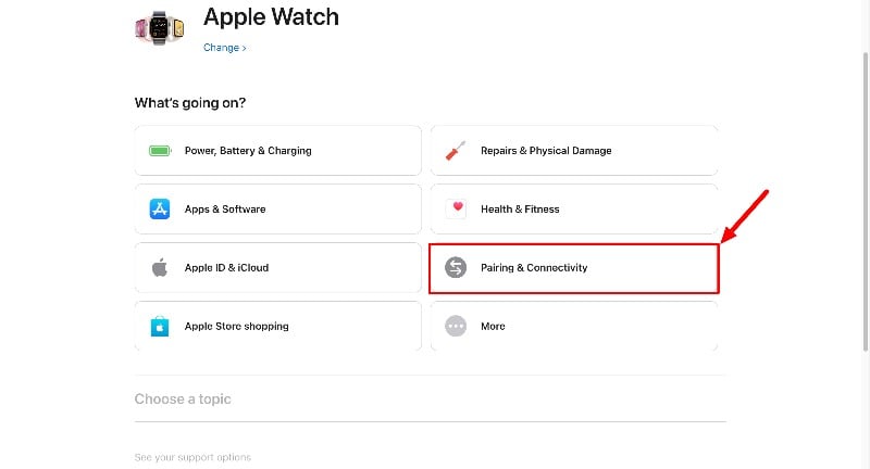 Themenauswahl Apple Support