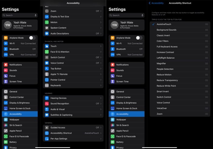 захват скриншота на ipad с использованием assistivetouch