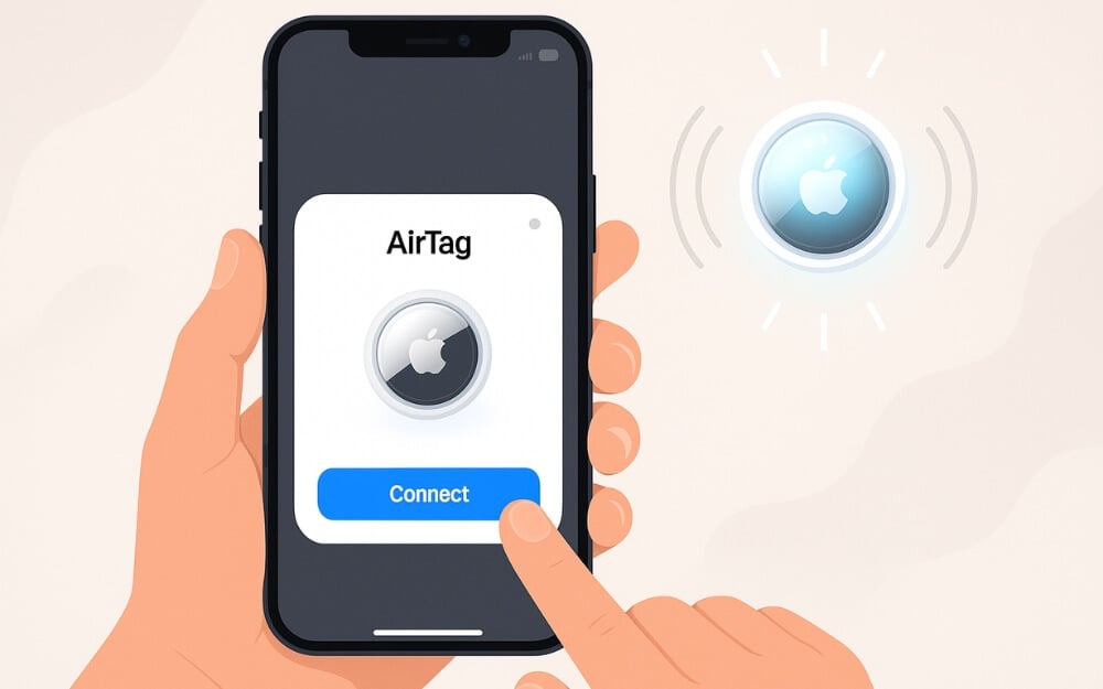Der AirTag ist bereit, sich mit Ihrem iPhone zu verbinden