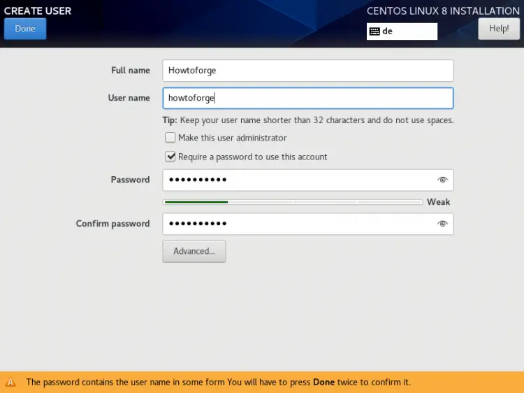 Adicionar um novo usuário no CentOS 8
