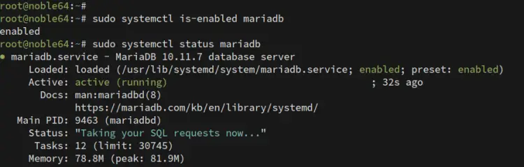 verificar mariadb