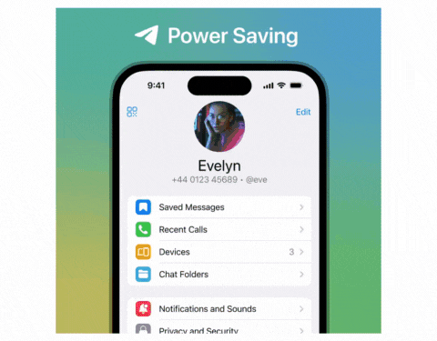 abilita modalità risparmio energetico su telegram