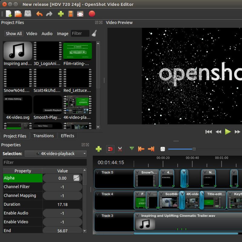 openshot software de edición de video de código abierto
