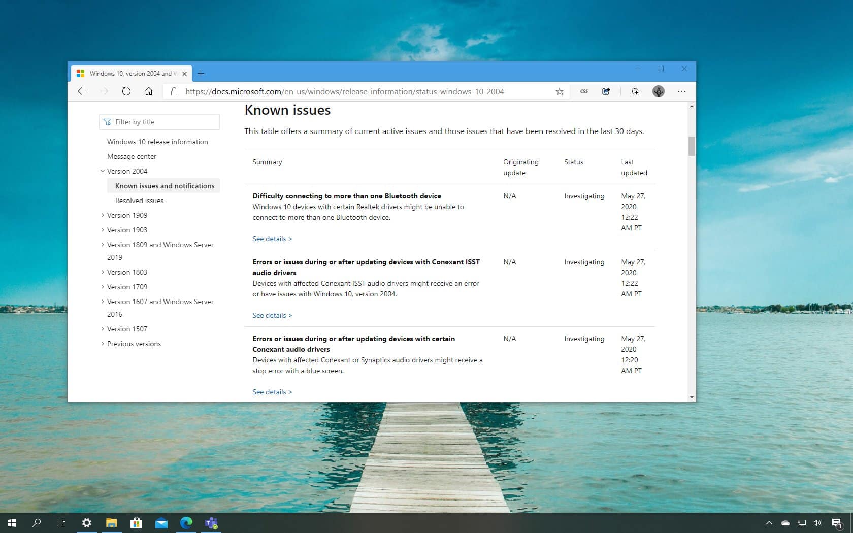 windows-10-2004-knonw-issues-dayone