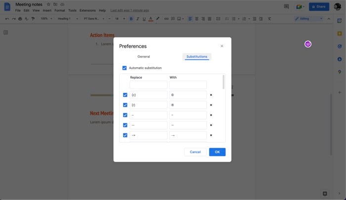 замена google docs