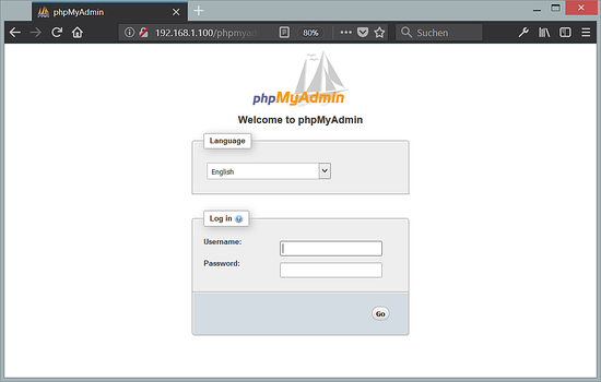 phpMyAdmin-Login