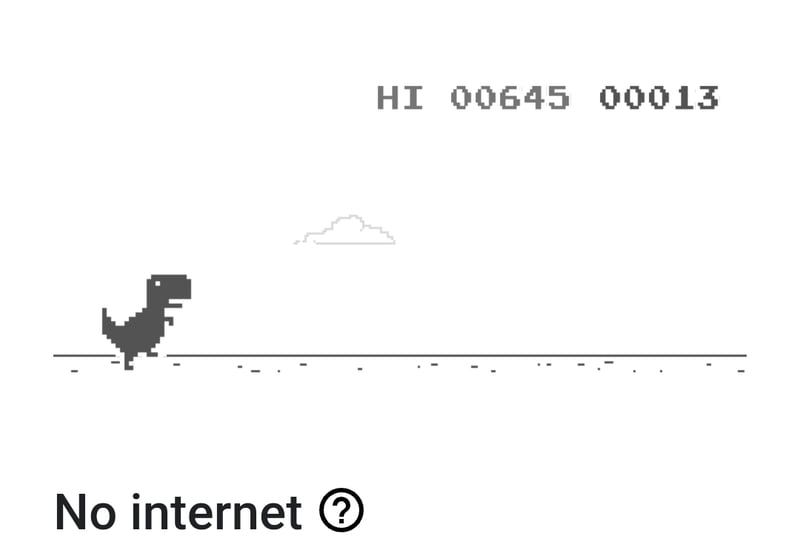 скрытые игры google - t-rex dash