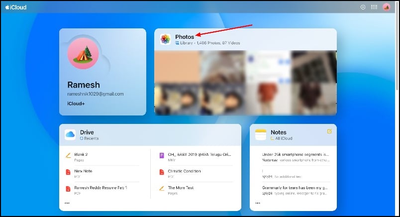 iCloud-Fotos im Web