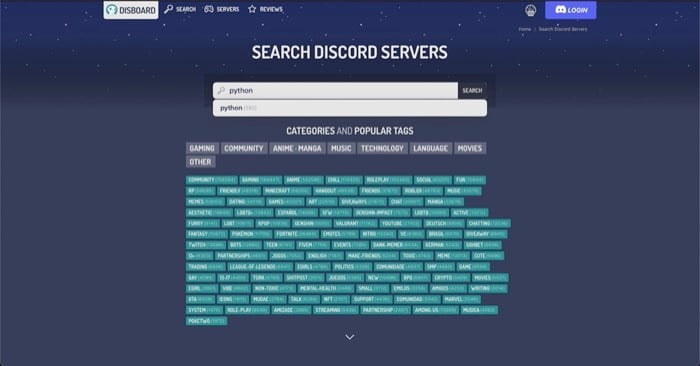 trouver des serveurs discord à rejoindre sur disboard