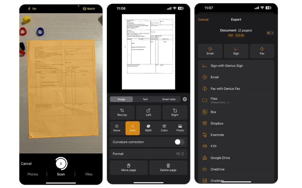 genius scanner app für iphone