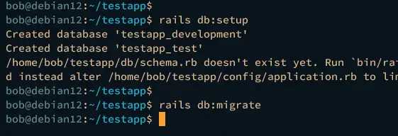migrate the database