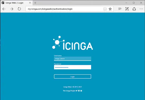 Icinga 로그인