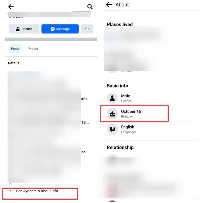 Trouver l'anniversaire de quelqu'un en ligne en utilisant Facebook