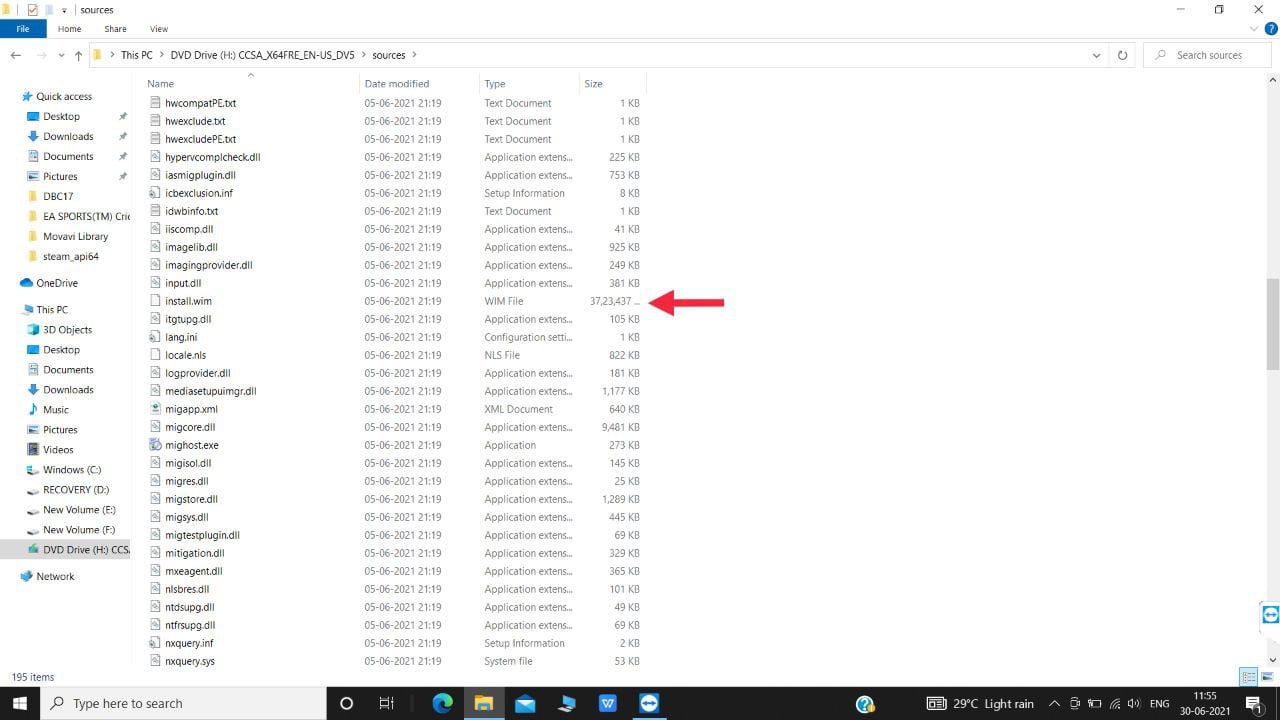 archivo de instalación windows 11
