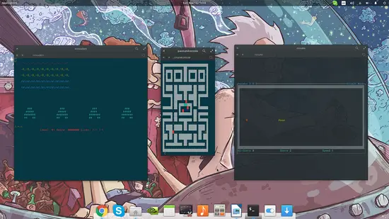 Игра в Pacman в терминале на Linux
