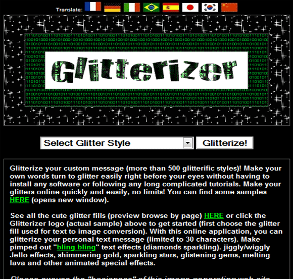glitter type text