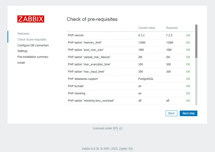Zabbix System Requirements Check