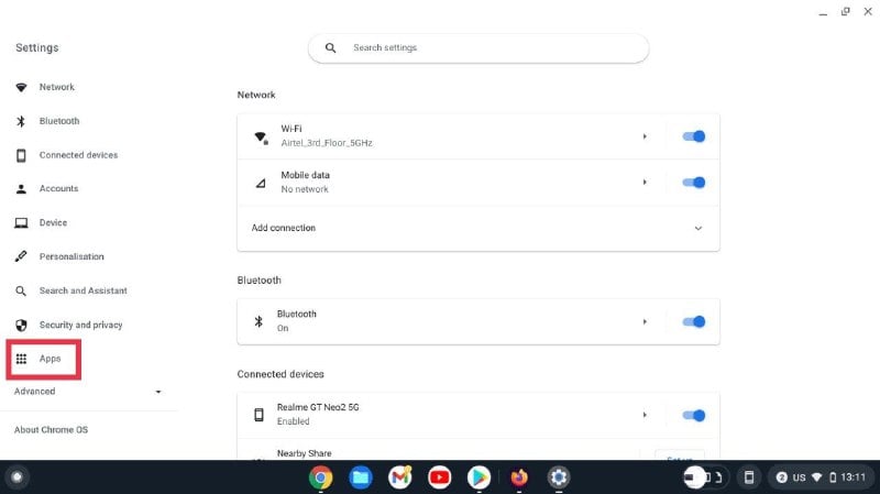 chromeos einstellung