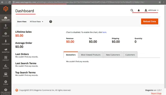 Magento-Admin-Dashboard