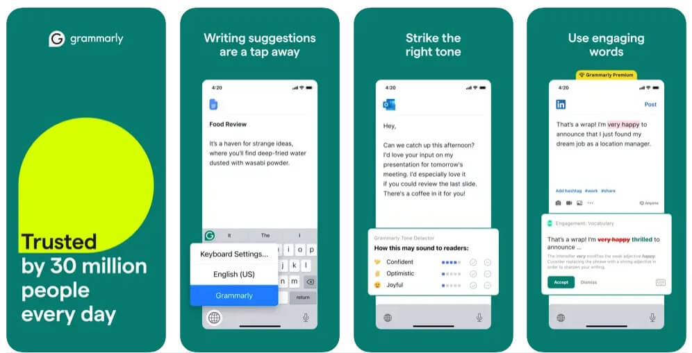 grammarly- ai writing keyboard 사파리 확장 프로그램