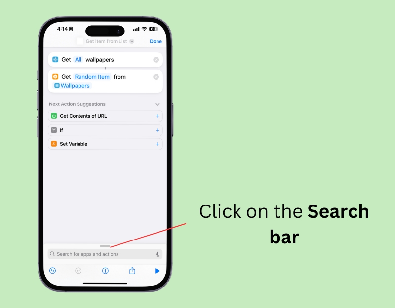 cliquer sur la barre de recherche