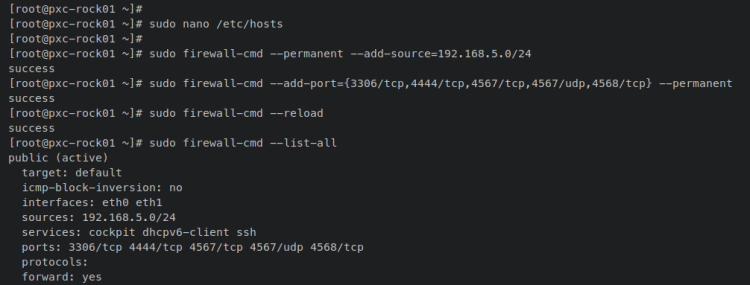 configurazione hostname e firewalld