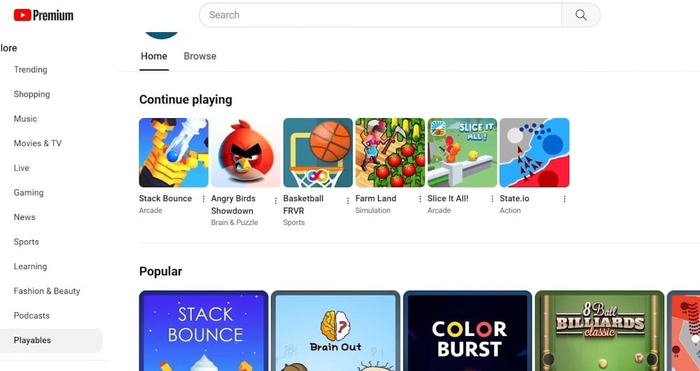 youtube games
