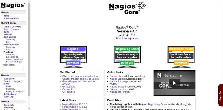Dashboard di Nagios