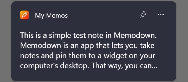 widget memodown do windows 11.