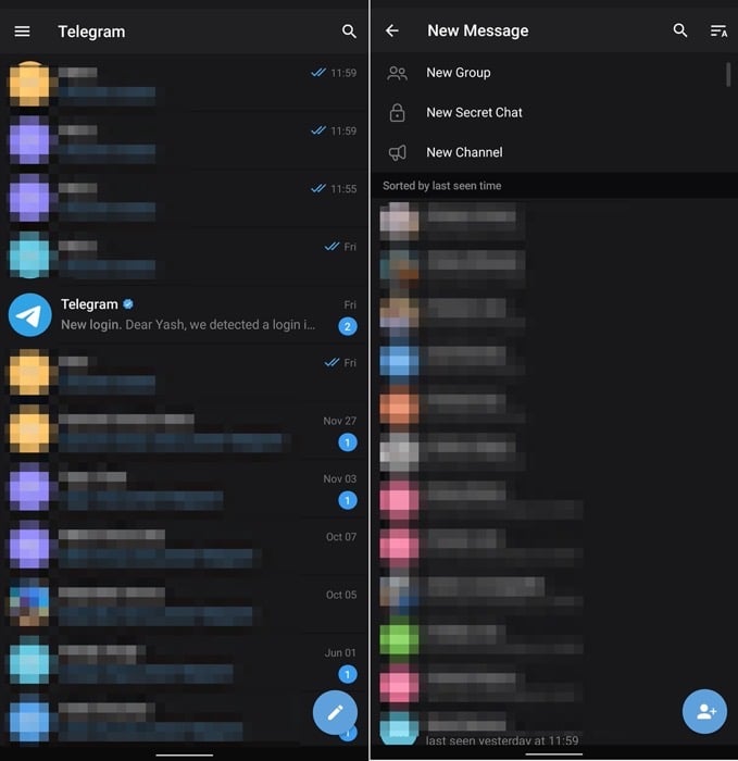 création d'un canal telegram sur android