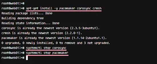 Installer Pacemaker, Corosync et Crmsh sur Ubuntu 16.04