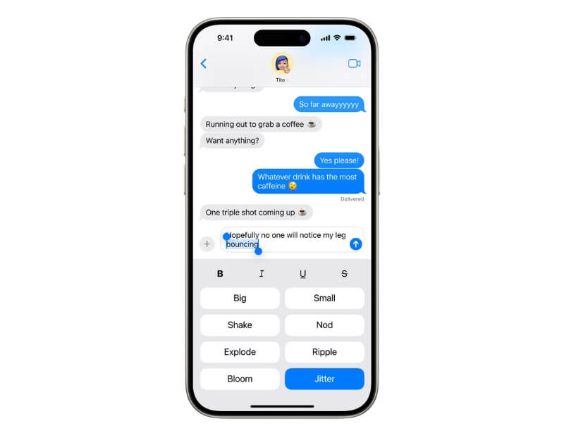 iMessageのテキストアニメーション