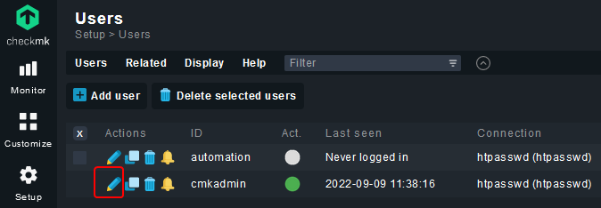 Список пользователей Checkmk